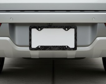 Marco de matrícula topográfico, marco minimalista con diseño de montaña, accesorio moderno para coche, regalo único para amantes de los coches.