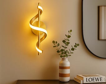 Moderne LED-Wandleuchte – Spiralförmige Designlampe – Dekorative Beleuchtung für Schlaf- und Wohnzimmer