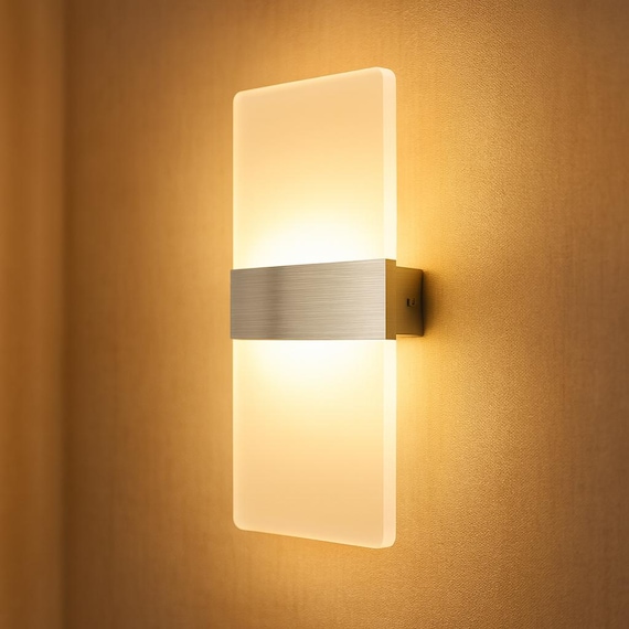 Applique Murale LED Moderne – Éclairage Minimaliste en Aluminium & Acrylique – Lampe Murale Intérieure pour Salon, Couloir, Chambre