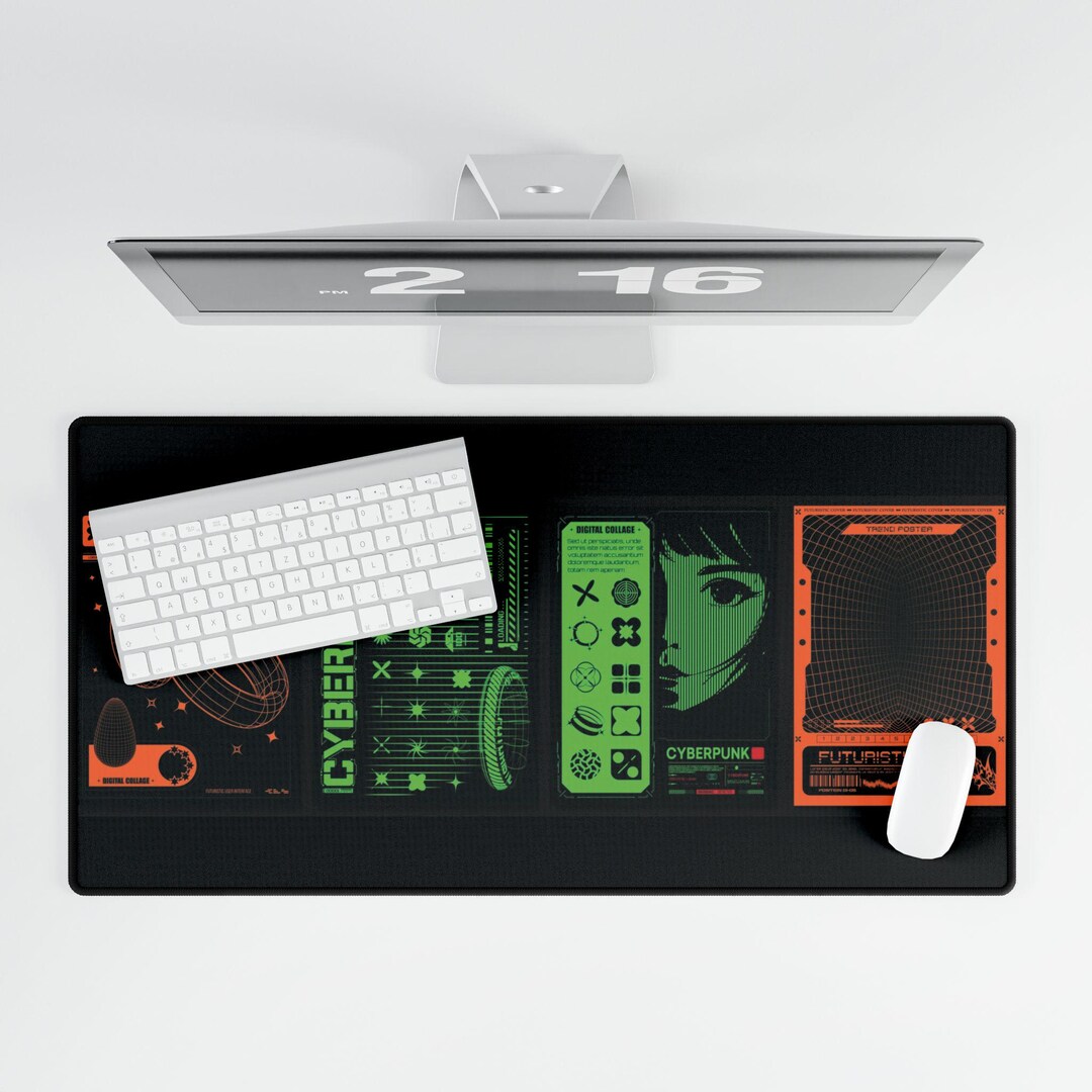 Cyberpunk Interface Desk Mat | Futuristic Gaming Mousepad - Etsy