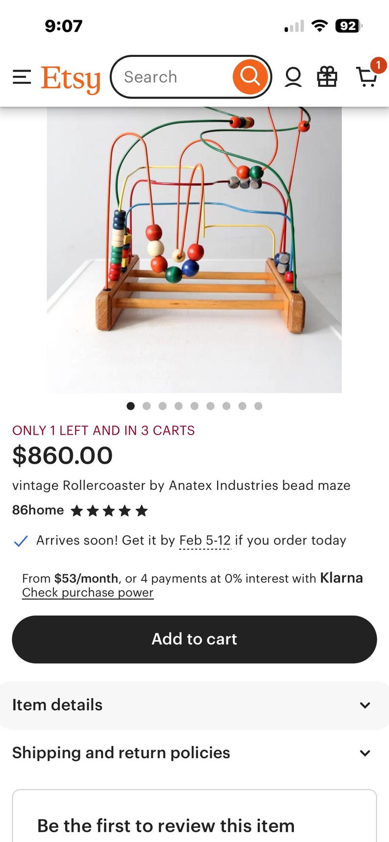 May include: A vintage wooden bead maze toy with colorful beads and wire tracks. The toy features red, yellow, green, and blue beads on a wooden base. A classic educational toy for children.