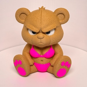 Miss Grumpy Bear Figurine – 3D Desk Decor