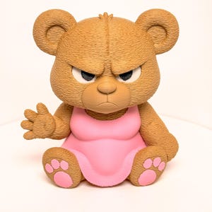 Mrs. Grumpy Bear Figurine – 3D Desk Decor