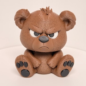 Grumpy Bear – Small Size (3D Printed Figurine)