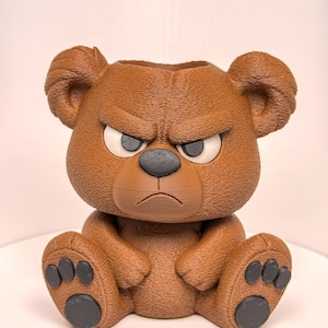 Grumpy Bear Pen & Pencil Holder – 130mm Desk Organizer