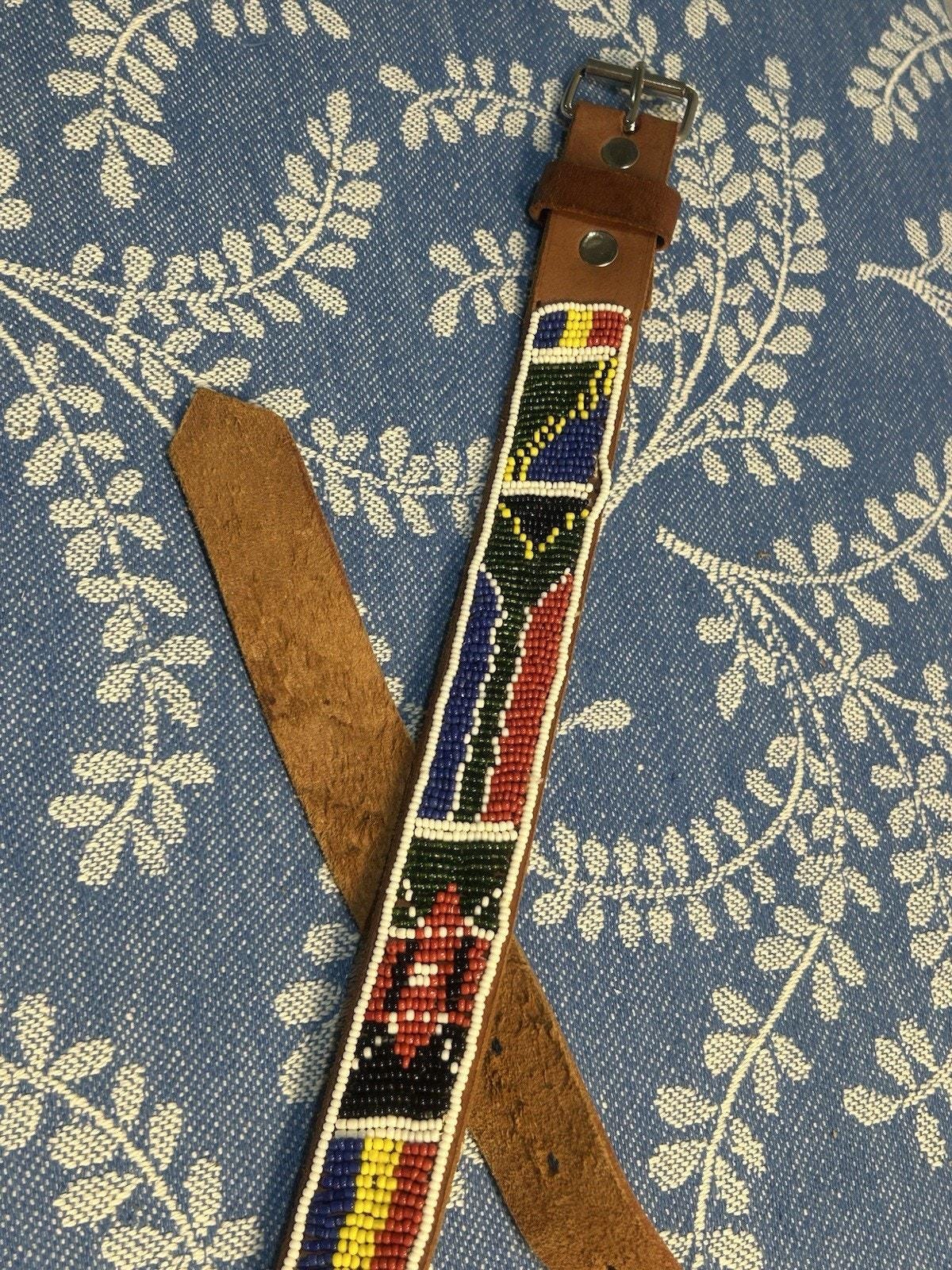 Vtg Navajo Style Beaded Women\'s Belt RARE Beaded Bracelet With Navajo Sash Belt Design - Etsy main image 2