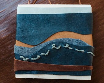 Leather Art: Mountain River Scape