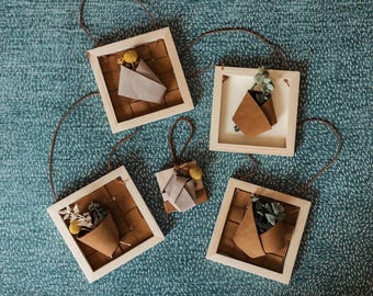 Hanging Leather Flower Vase: Woven