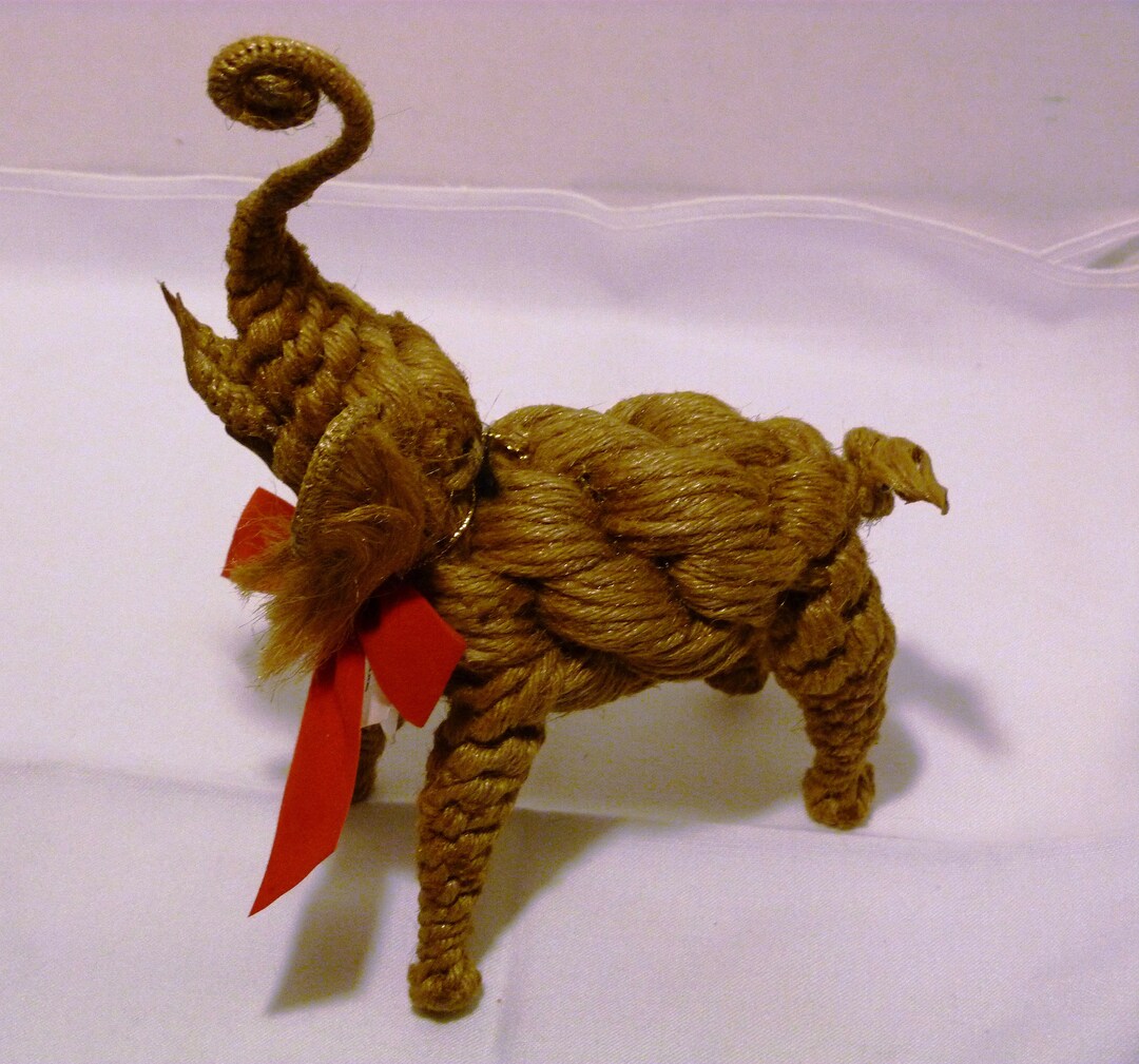 Original Jute Sculpture by Patty Handcrafted Elephant Figure Etsy