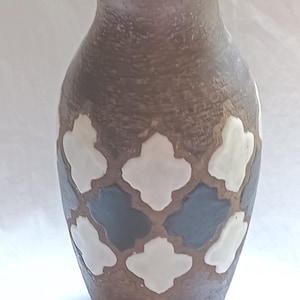 BITOSSI Aldo Londi Design for Raymor Piastrelle Pattern 14 In 5.6 Lbs Vase # 9633 MCM Geometric Tiles Made in Italy Art Pottery Mid-Century