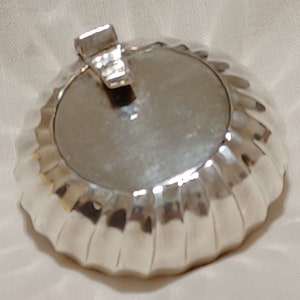 Art Deco Votive Tealight Traveling Candle Holder with Hinged Mirrored Lid - Metallic Alloy: Silver Plated, Tin, Stainless Steel