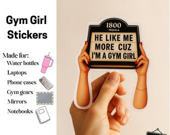 Gym Girl Sticker – Vinyl Sticker for Water Bottle, Laptop Decal