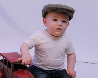 Hat, Wool Herringbone Tweed Toddler Newsboy