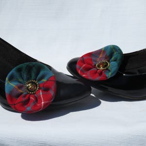 British Columbia Tartan Shoe Clips Wedding Flower Clipsred - Etsy