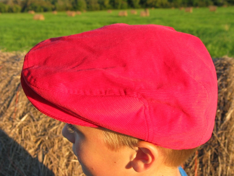 Red Scally Hat Corduroy Newsboy Little Boy Flat Cap Toddler Etsy