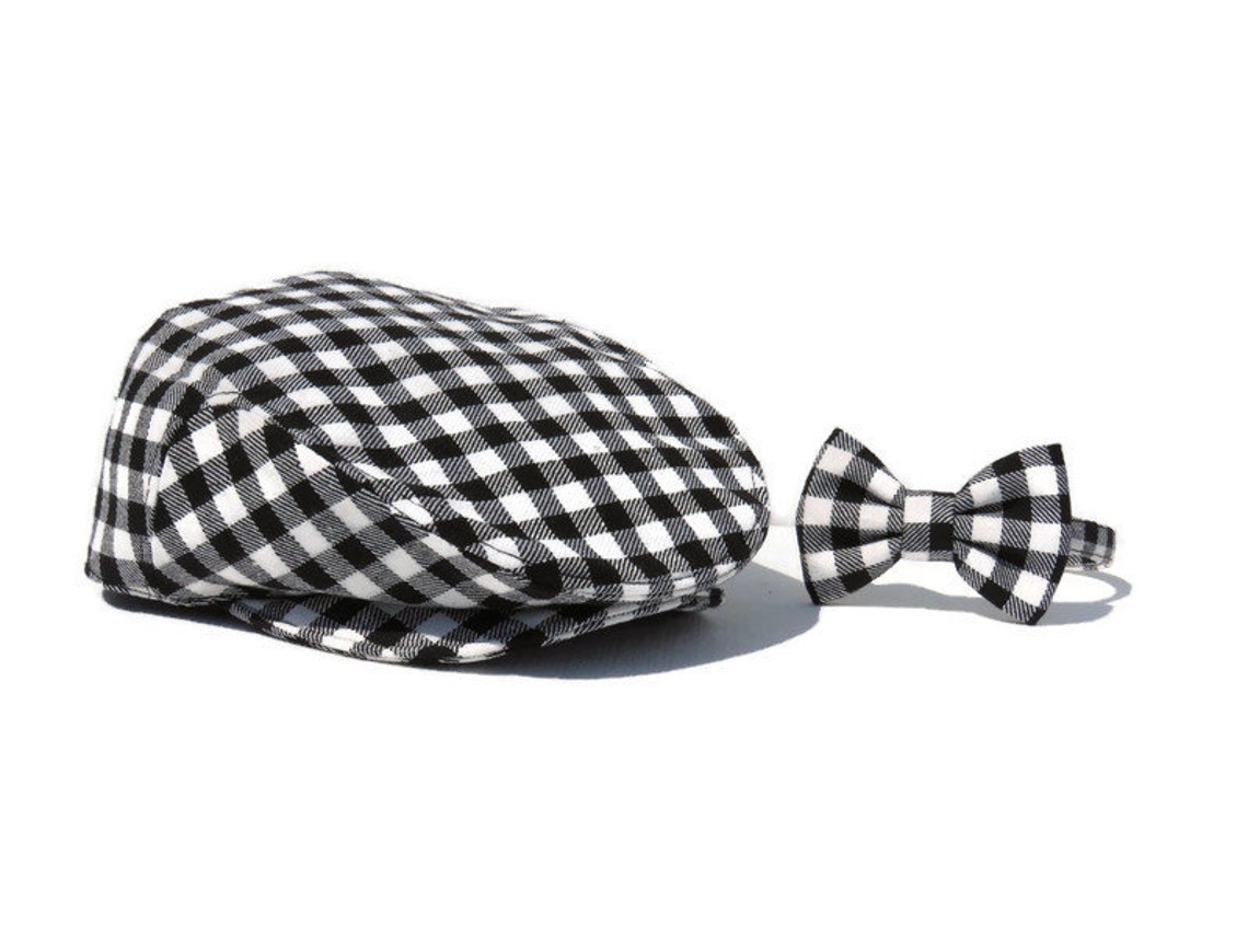 Gingham Flat Cap Bow Tie and Suspender Set for Toddler Etsy UK