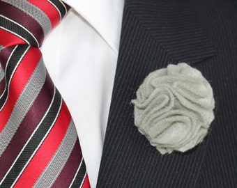 Lapel Flower Camellia Boutonniere Stick Brooch Pin Men's Suit Tie Blazer - Foto 9