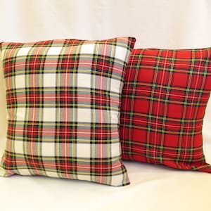 Stewart Tartan Pillow Covers, Dress Stewart Tartan Pillow, Royal Stewart Tartan Christmas Pillow