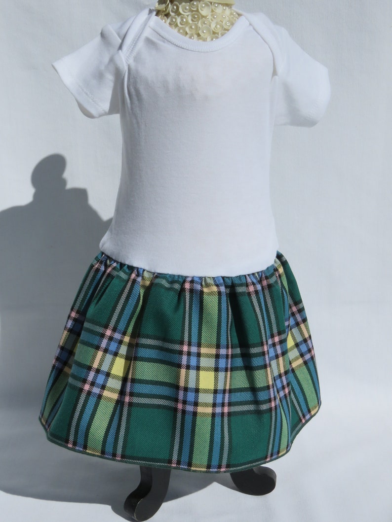 Alberta Tartan Baby Outfit Alberta Tartan Skirt Baby Tartan Onesie First Birthday Tartan Outfit Alberta Tartan Baby Onesie Green Tartan