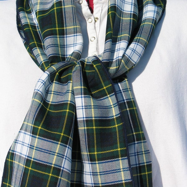 Scarf, Navy and Green Gordon Dress Tartan Plaid Scarf for Ladies and Gentlemen and Weddings