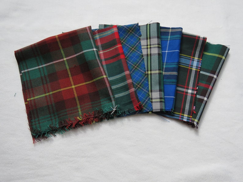 Atlantic Canada Tartan Fabric Samples Pack Canadian Fabric NL CB NS Fabric Sample Canadian Plaid Material Swatches Plaid Pieces