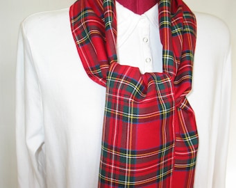 Scarf, Royal Stewart Tartan Scarf Gift For Christmas or Holiday Photos, Stewart Tartan Scarf to Brighten Your Office Sweater
