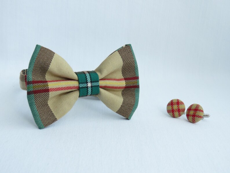 Saskatchewan Tartan Freestyle Bow Tie A Yellow Plaid Wedding Tie