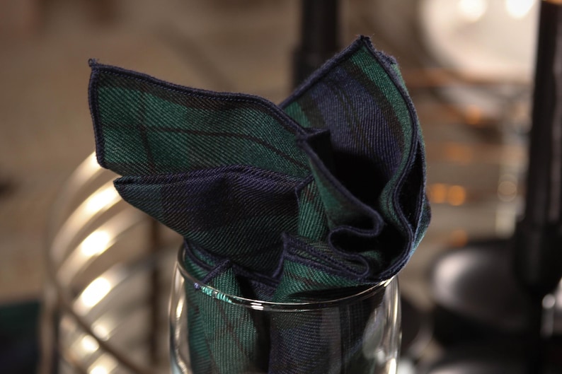Black Watch Tartan Table Runner: Navy Green Plaid Christmas Decor image 4