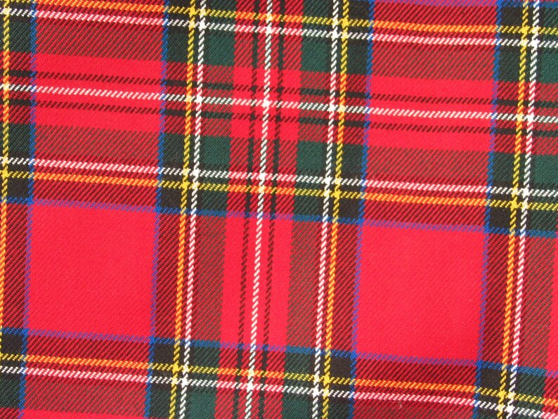 Royal Stewart Tartan Fabric, Red Plaid Christmas Decor image 4