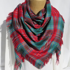 British Columbia Tartan Blanket Scarf or Wedding Wrap, BC Tartan Wrap Christmas Gift