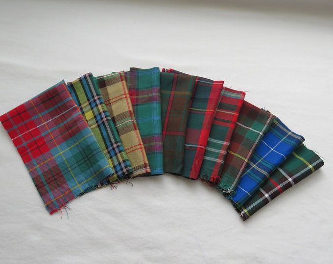 Canadian Tartan Fabric Sample Pack, Plaid Fabric Swatches, Provincial