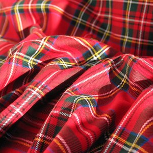 Royal Stewart Tartan Fabric, Red Plaid Christmas Decor image 2