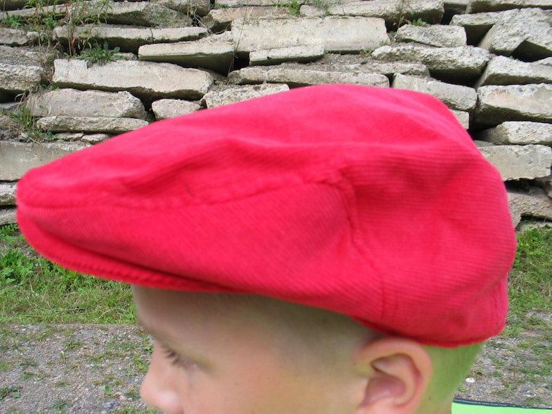 Red Scally Hat Corduroy Newsboy Little Boy Flat Cap Toddler Etsy