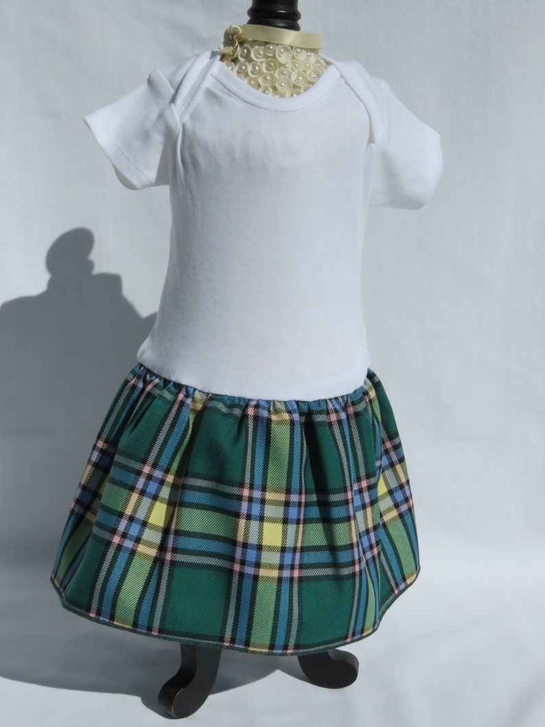 Alberta Tartan Baby Outfit Alberta Tartan Skirt Baby Tartan Onesie First Birthday Tartan Outfit Alberta Tartan Baby Onesie Green Tartan