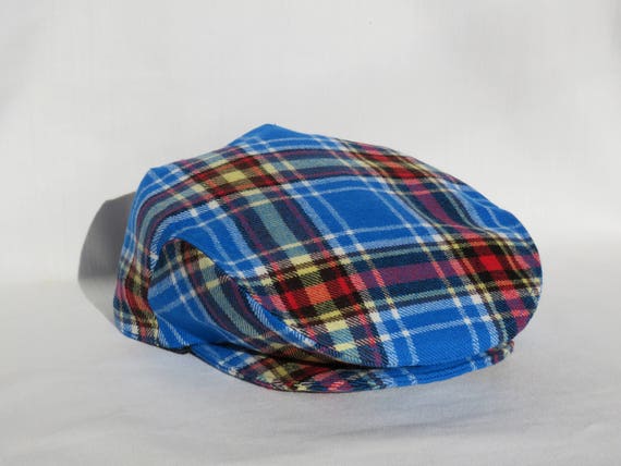 Homme VERT Carreaux Tweed Baker Boy Gangster Casquette Grand-père Tissu Flat Peak Cap