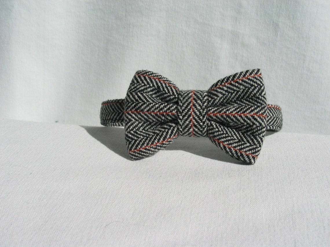 Wool Brown Herringbone Suspenders Bow Tie main image 0