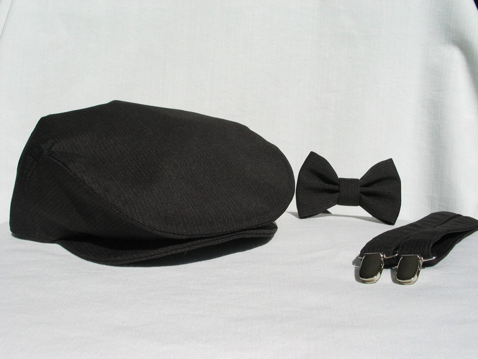 Newsboy Flat Cap Bow Tie Suspenders Newsboy Outfit Baby Flat Etsy