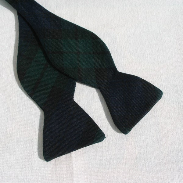 Tie, Mens Black Watch Tartan Self Tie Bow Tie For Your Formal Dinner