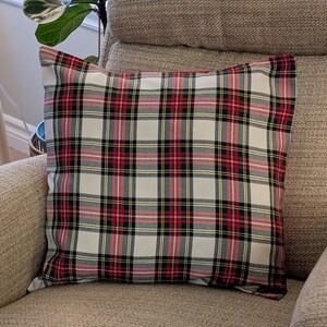 Royal Stewart Tartan Kissenbezüge für Weihnachtsdekor White Dress Stewart