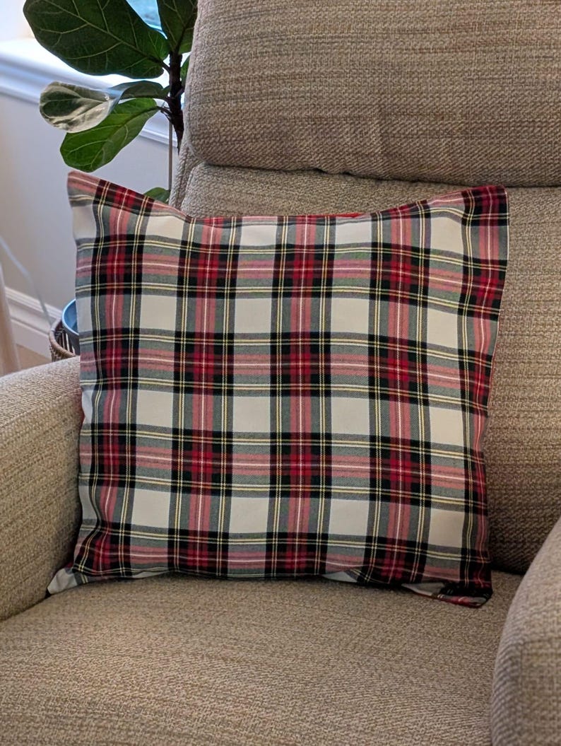 Royal Stewart Tartan Kissenbezüge für Weihnachtsdekor White Dress Stewart