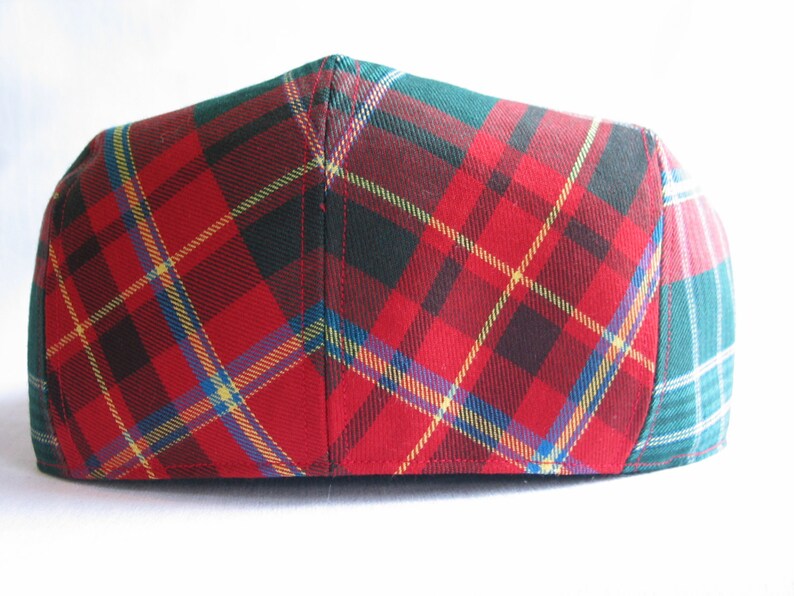 Flat Cap, New Brunswick Tartan Flat Cap in Red and Green Plaid for Family Christmas Photos image 4
