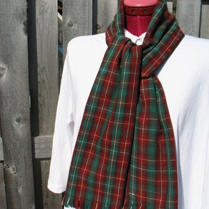 Prince Edward Island Tartan Scarf, PEI Ferry Boat Trips, Green Plaid Scarf