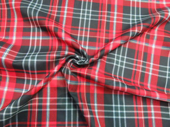 New Brunswick Tartan Fabric, Red Green Plaid Suiting, Taylors Tartans