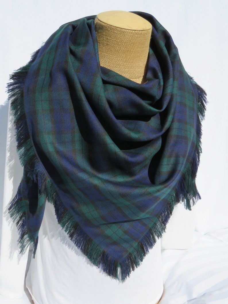 Black Watch Tartan Blanket Scarf Bridesmaid Wrap Etsy UK