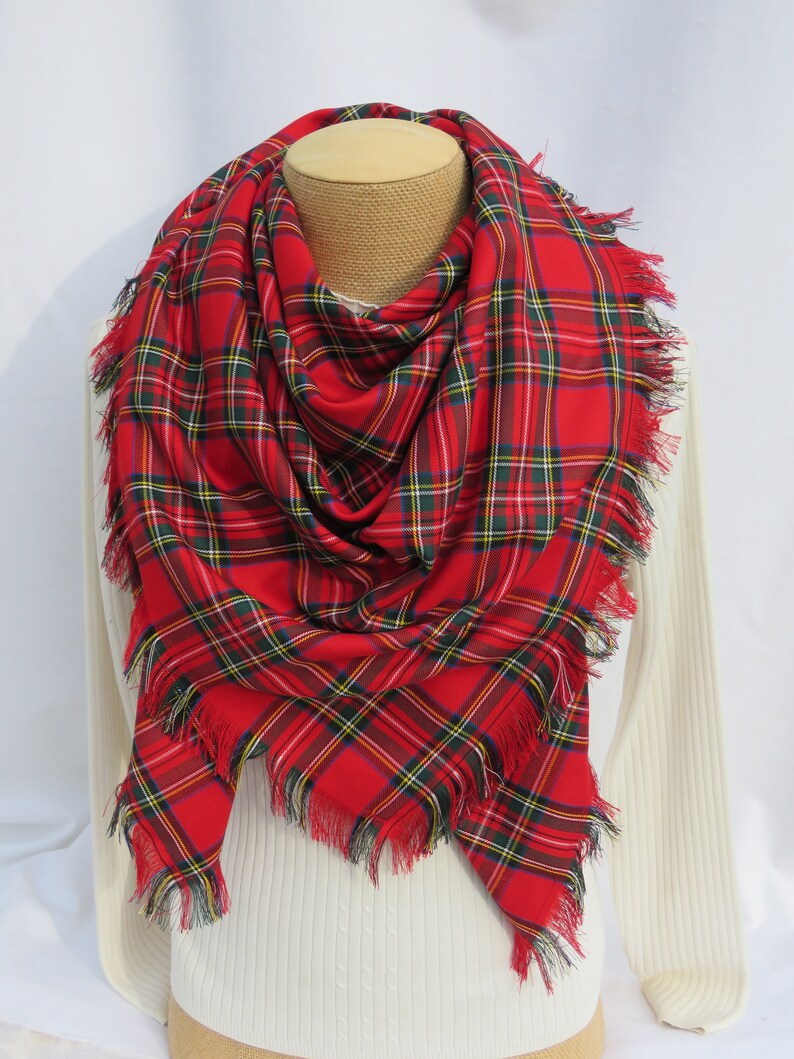 Royal Stewart Tartan Blanket Scarf Oversize 2021 Trendy Scarf Etsy