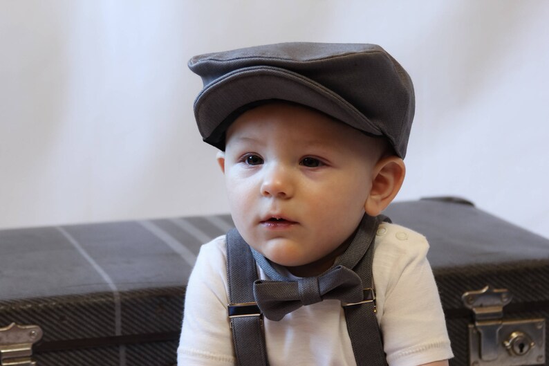 Herringbone Page Boy Hat Suspenders Bow Tie School Photos Etsy Canada