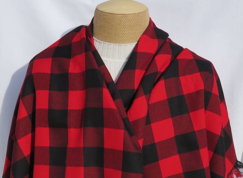 Tan Buffalo Check Blanket Scarf with Leather Detail main image 1