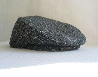 Gray Tweed Wool Flat Cap For Men Birthday Gift