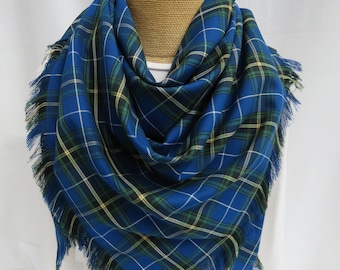 Scarf, Nova Scotia Tartan Blanket Scarf, Nova Scotia Tartan Throw, Royal Blue Plaid Tartan Wrap, #NovaScotiaStrong