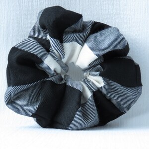 Black and White Buffalo Check Scrunchie for Hair Twists